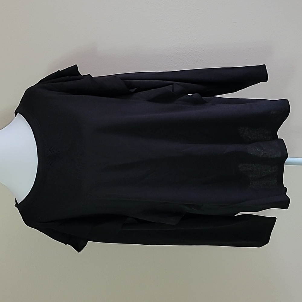 NWT NJDJ Women's Plus Blouse Long Sleeve Ruffles Black Color Flannel.Size 4X